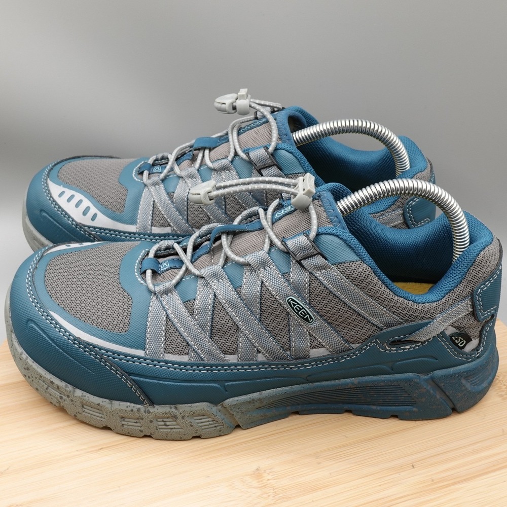 KEEN Shoes Women 10M Blue Asheville Utility Aluminum Toe Work Hike 1017074M Flaw